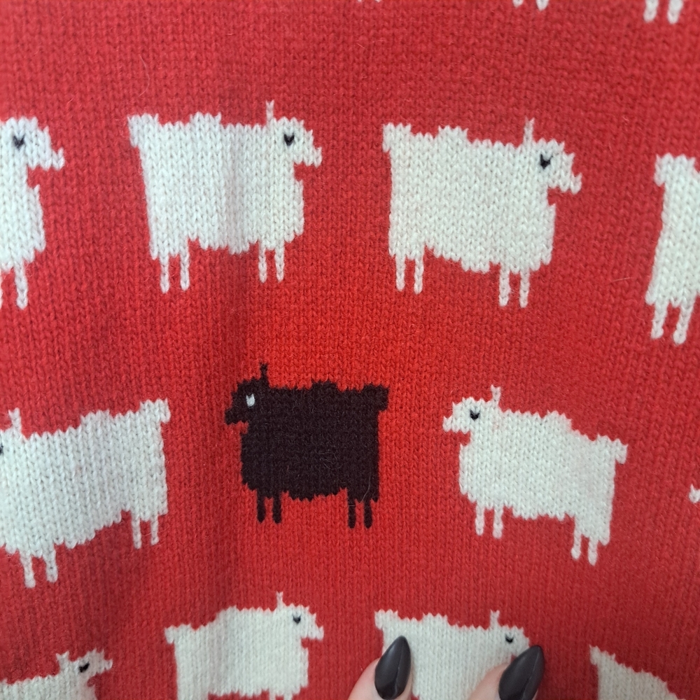 Warm&Wonderful & Rowing Blazers Diana Edition Wool Sheep Sweater Red XS NWOT - Picture 9 of 10